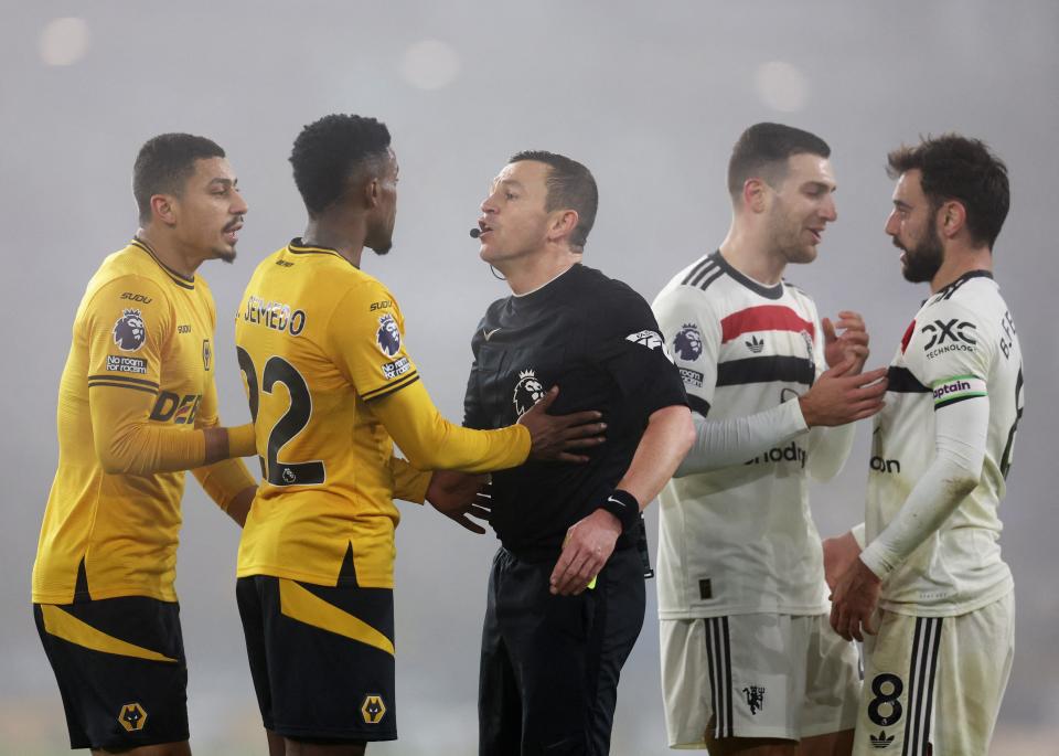 Things get heated during the first half at Molineux (REUTERS)