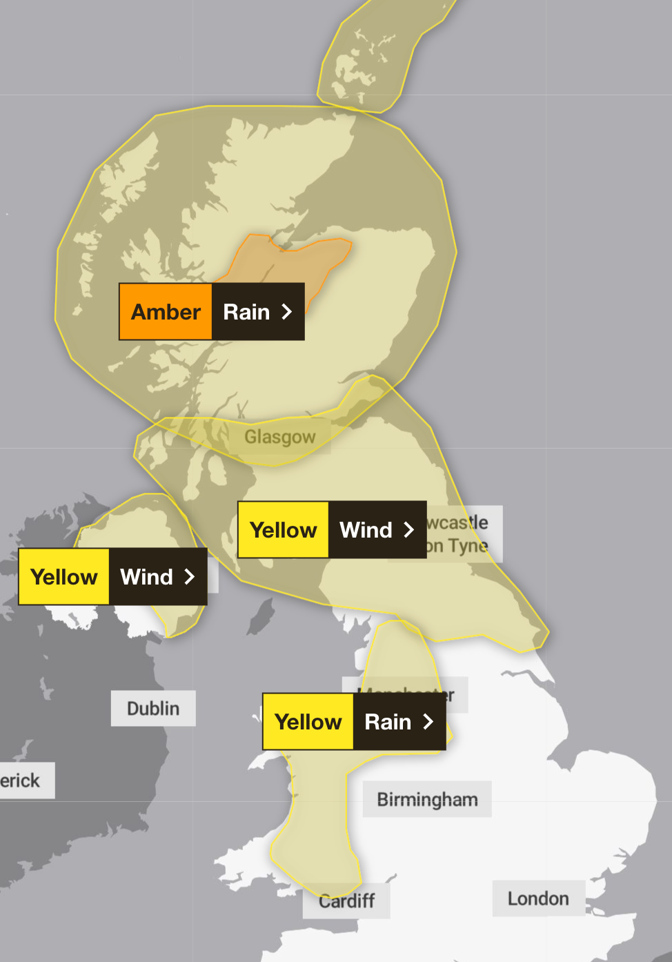 Met Office weather warnings for 31 December 2024