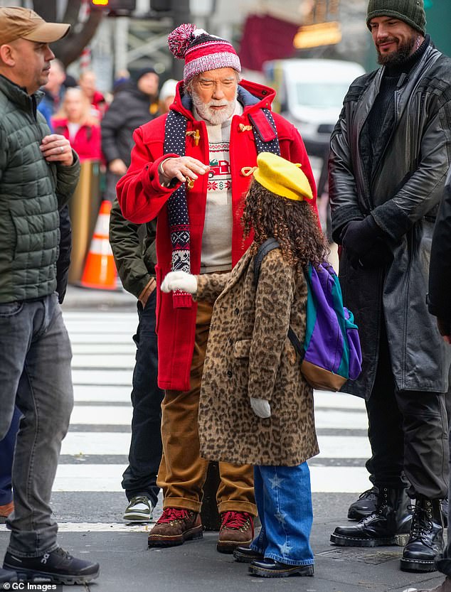 The actor kicked off filming the upcoming Christmas hit earlier this week, displaying his striking white beard and eyebrows