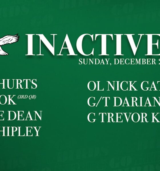 Cowboys vs. Eagles Inactives | December 29, 2024