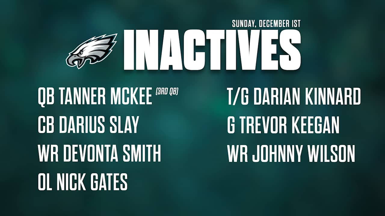 Eagles vs. Ravens Inactives | December 1, 2024