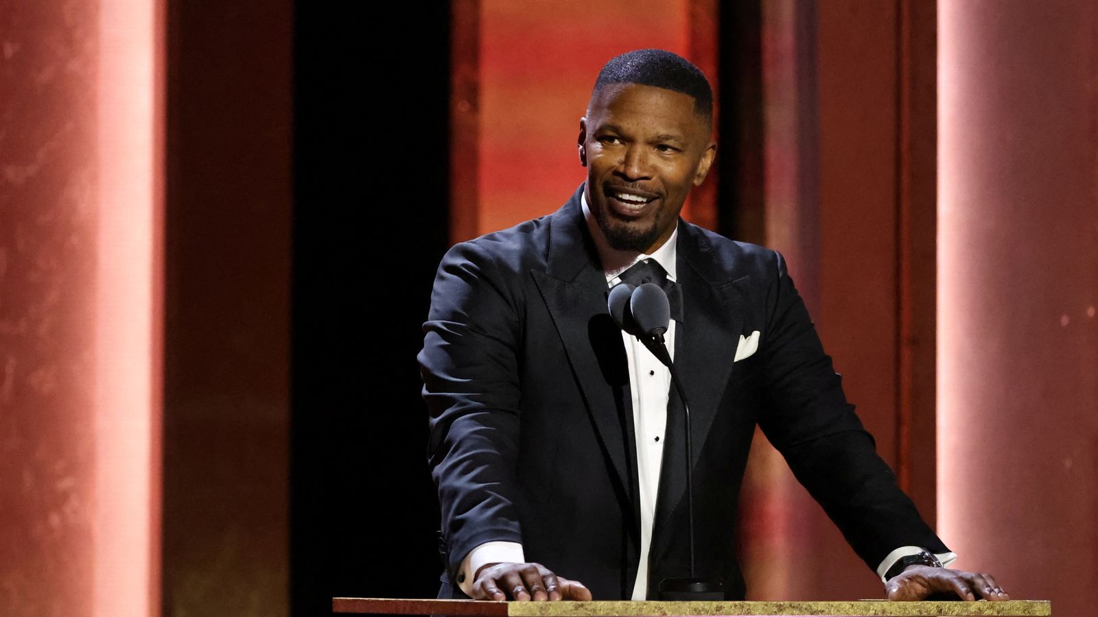 Jamie Foxx speaking at the 15th Governors Awards last month. Pic: Reuters