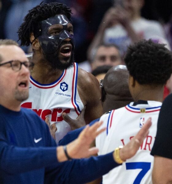 Joel Embiid ejected in chaotic first half of 76ers' win vs. Spurs