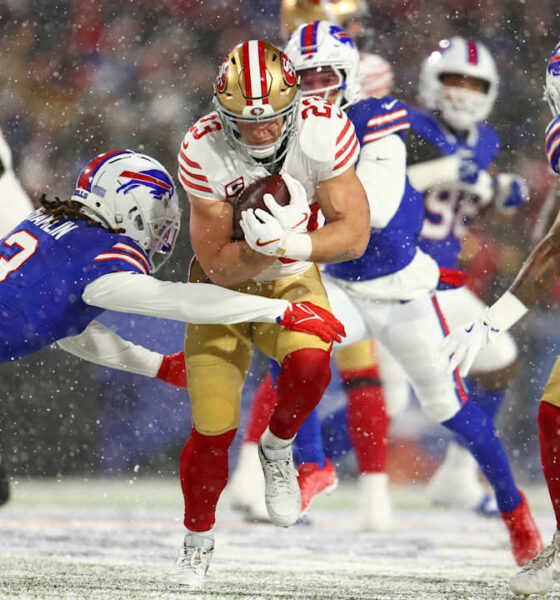 Niners RB Christian McCaffrey suffers possible season-ending knee injury in loss to Bills