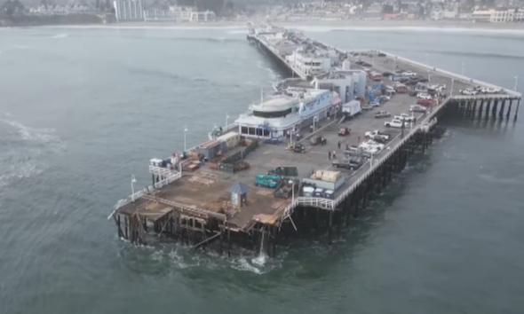 Portion of Santa Cruz Wharf collapses amid high surf with 2 people rescued