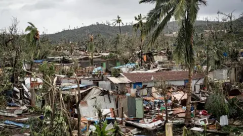 Securite Civile via Reuters A view shows damage in storm-hit Mayotte, France, in this handout image obtained by Reuters on December 16, 2024. 