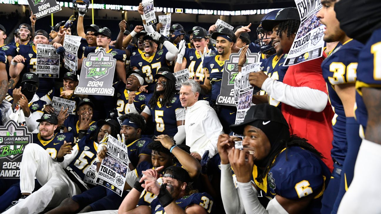 Toledo beats Pittsburgh in bowl-record six overtimes