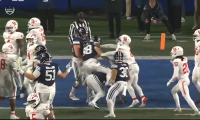 University of Houston football season ends to BYU; 2 players ejected after fight breaks out in the end zone