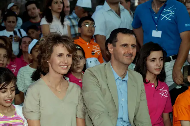 Asma Al Assad with her husband Bashar Al Assad