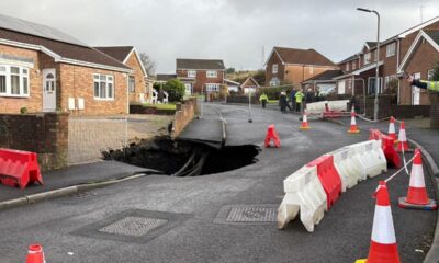 ‘It was very scary’: Huge 60ft-deep sinkhole opens up in quiet residential cul-de-sac