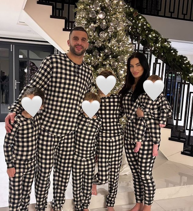 Kyle and wife Annie posted a picture of themselves and their four children dressed in matching black-and-white checked pyjamas on Christmas Day