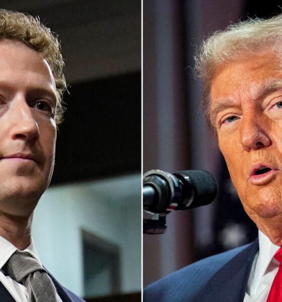 Mark Zuckerberg and Donald Trump. Pics: AP/Reuters