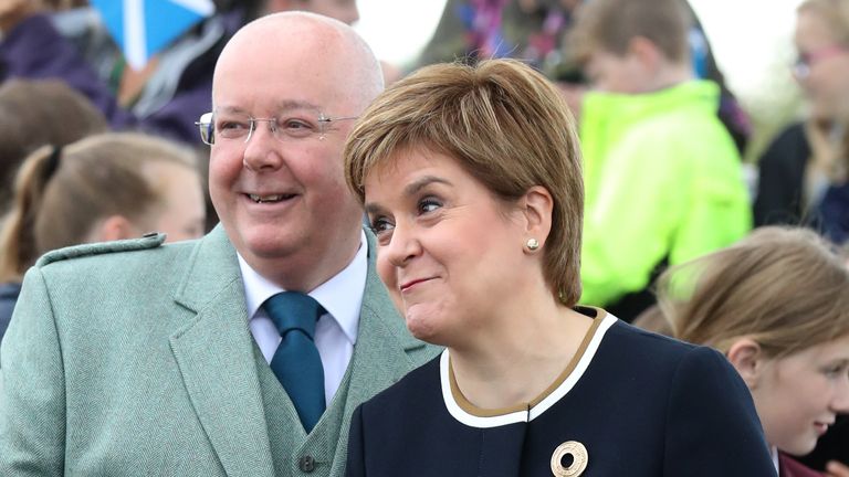 File photo dated 04/09/17 of the then First Minister Nicola Sturgeon with husband Peter Murrell on the Queensferry Crossing during the official opening of the new bridge across the Firth of Forth. Former first minister of Scotland Nicola Sturgeon and former SNP chief executive Peter Murrell have 