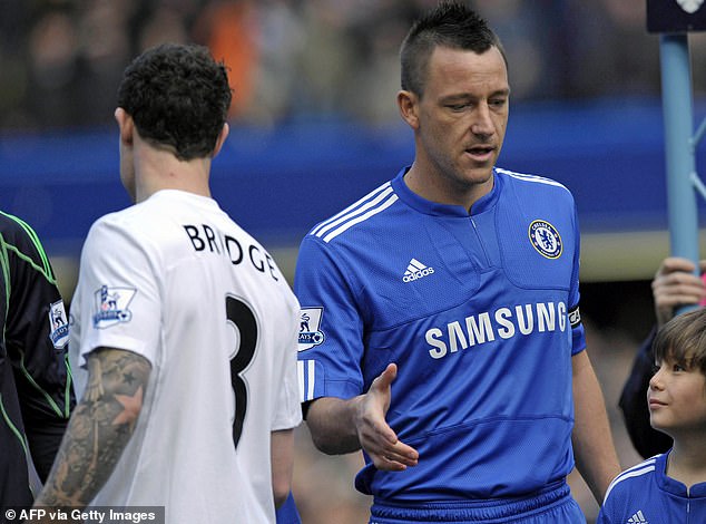 KSI's X-rated chant focused on John Terry (right) after he allegedly had an affair with Perroncel