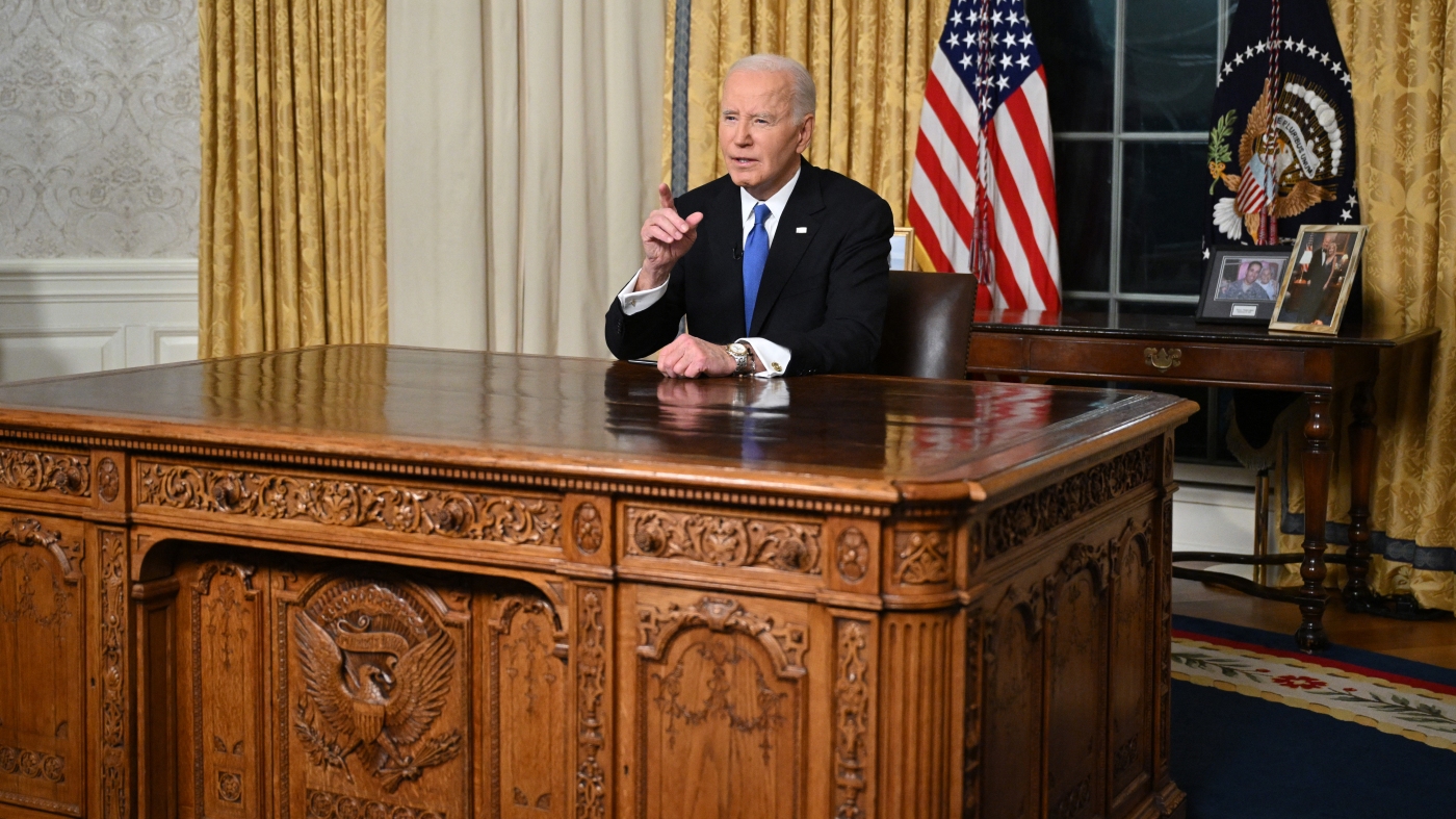 Biden warns of 'an oligarchy' in his final Oval Office address : NPR