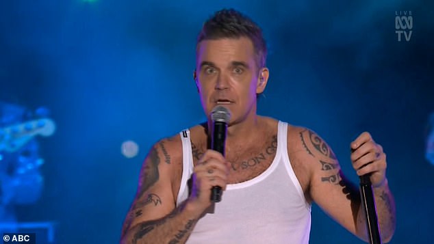 During his Sydney show, Robbie took a not-so-subtle swipe at an audience member as the city marked its annual New Year's Eve performance