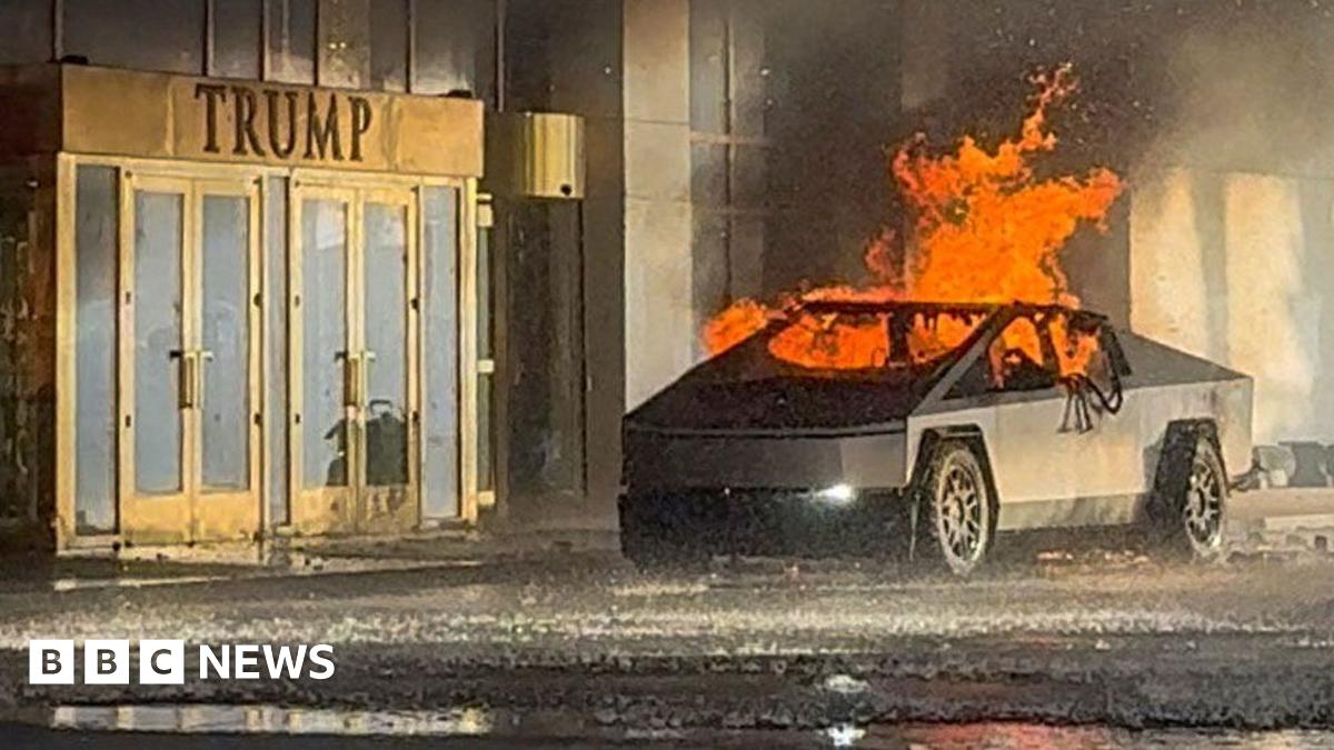 Cybertruck filled with fuel and fireworks explodes at Trump's Las Vegas hotel