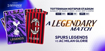 Spurs Legends vs AC Milan Glorie - tickets now on general sale